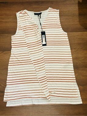 Donna Karan Striped Jersey Top